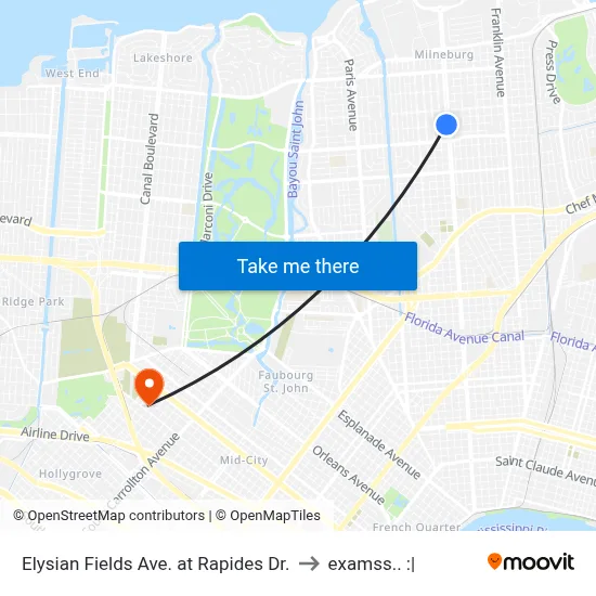 Elysian Fields Ave. at Rapides Dr. to examss.. :| map