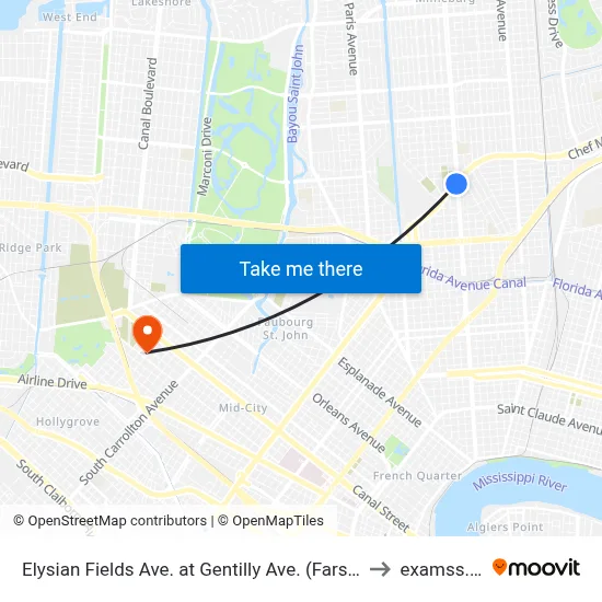 Elysian Fields Ave. at Gentilly Ave. (Farside) to examss.. :| map