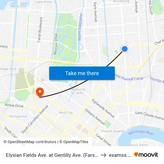 Elysian Fields Ave. at Gentilly Ave. (Farside) to examss.. :| map