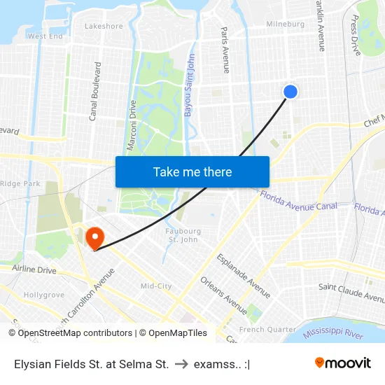 Elysian Fields St. at Selma St. to examss.. :| map