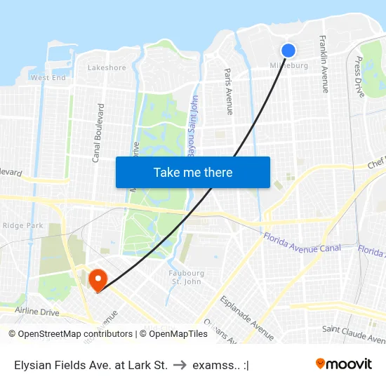 Elysian Fields Ave. at Lark St. to examss.. :| map