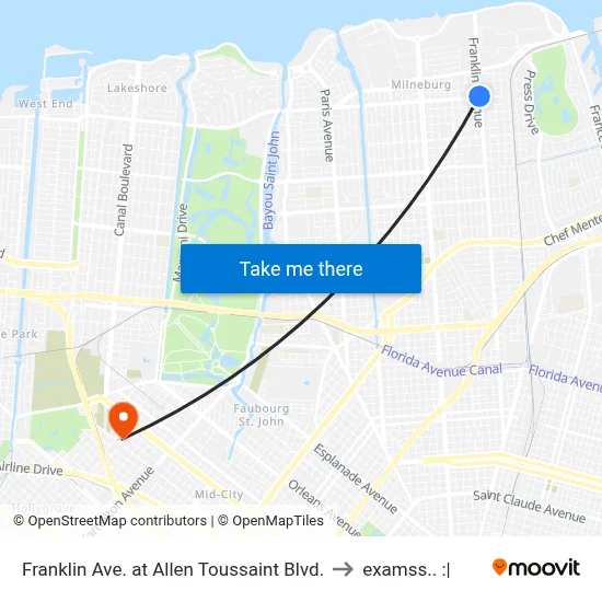 Franklin Ave. at Allen Toussaint Blvd. to examss.. :| map