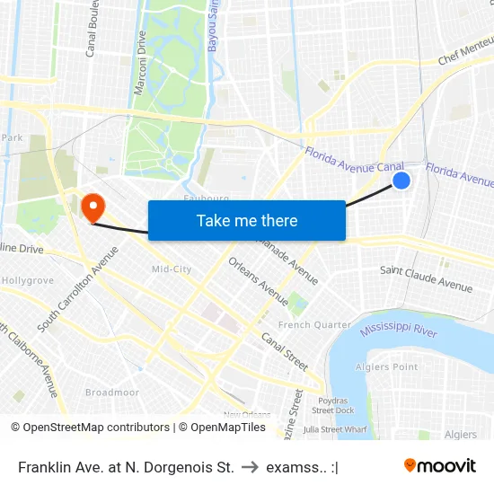Franklin Ave. at N. Dorgenois St. to examss.. :| map