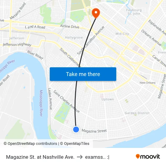 Magazine St. at Nashville Ave. to examss.. :| map
