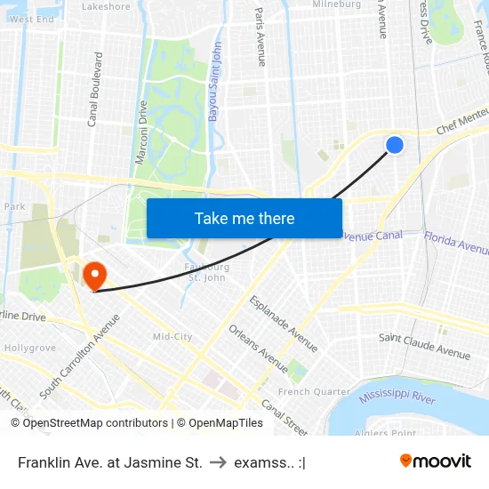 Franklin Ave. at Jasmine St. to examss.. :| map