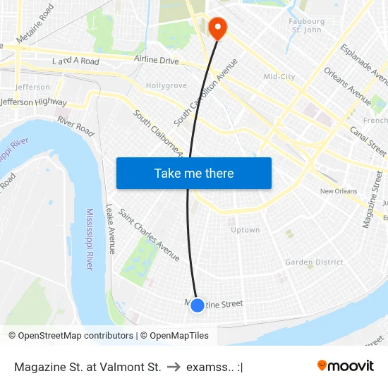 Magazine St. at Valmont St. to examss.. :| map