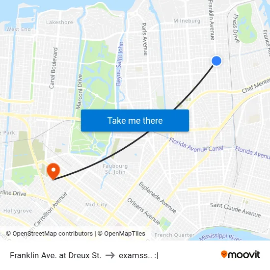 Franklin Ave. at Dreux St. to examss.. :| map