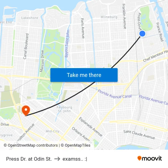 Press Dr. at Odin St. to examss.. :| map