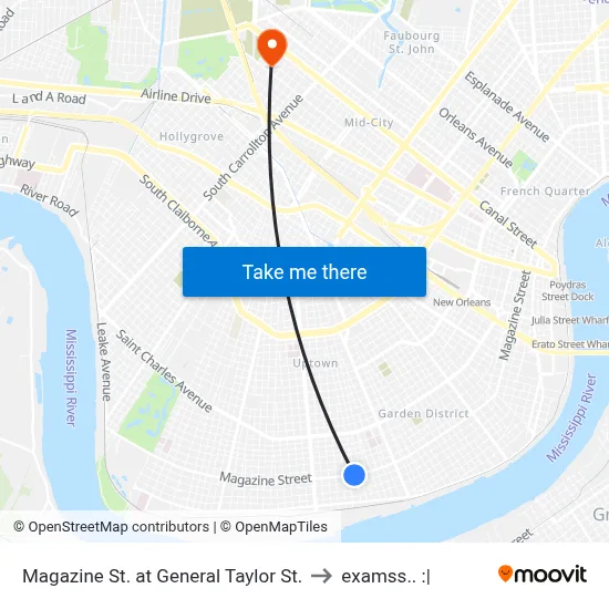 Magazine St. at General Taylor St. to examss.. :| map