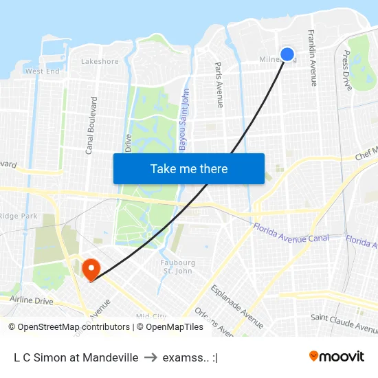 L C Simon at Mandeville to examss.. :| map