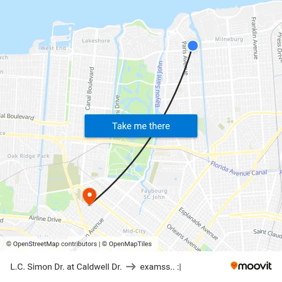 L.C. Simon Dr. at Caldwell Dr. to examss.. :| map