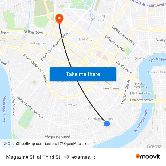 Magazine St. at Third St. to examss.. :| map