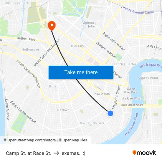 Camp St. at Race St. to examss.. :| map