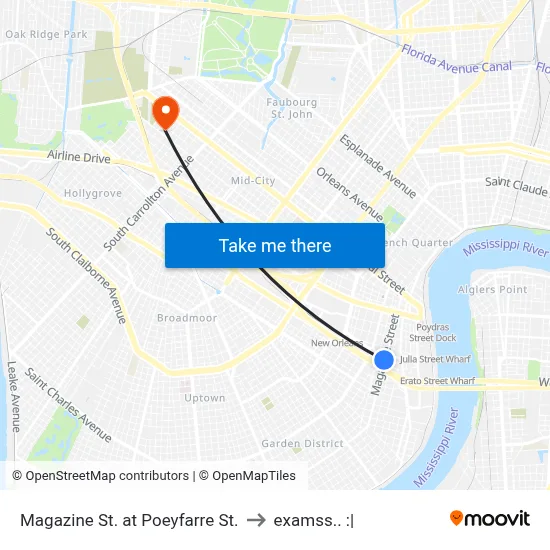 Magazine St. at Poeyfarre St. to examss.. :| map