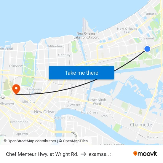 Chef Menteur Hwy. at Wright Rd. to examss.. :| map