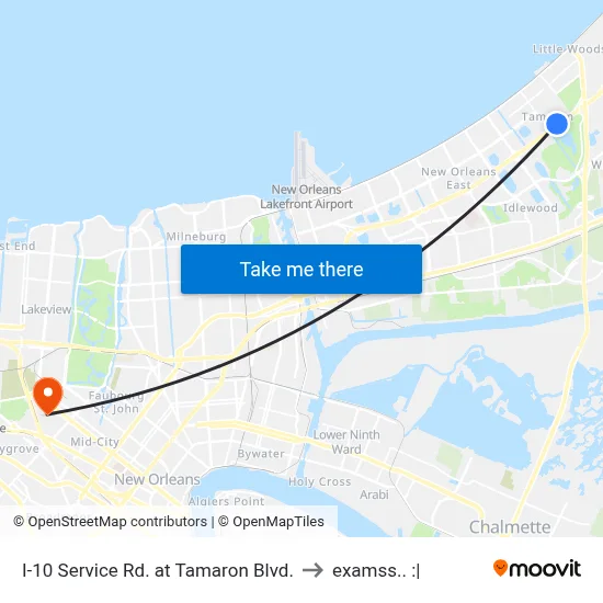 I-10 Service Rd. at Tamaron Blvd. to examss.. :| map
