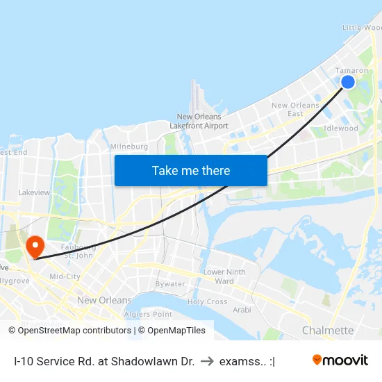 I-10 Service Rd. at Shadowlawn Dr. to examss.. :| map