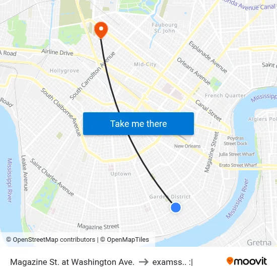 Magazine St. at Washington Ave. to examss.. :| map