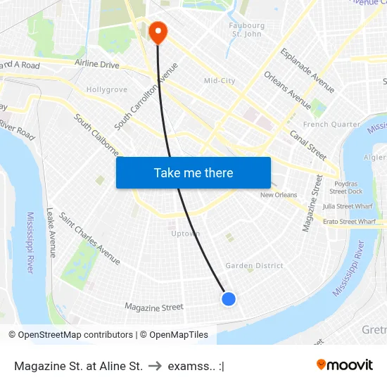Magazine St. at Aline St. to examss.. :| map