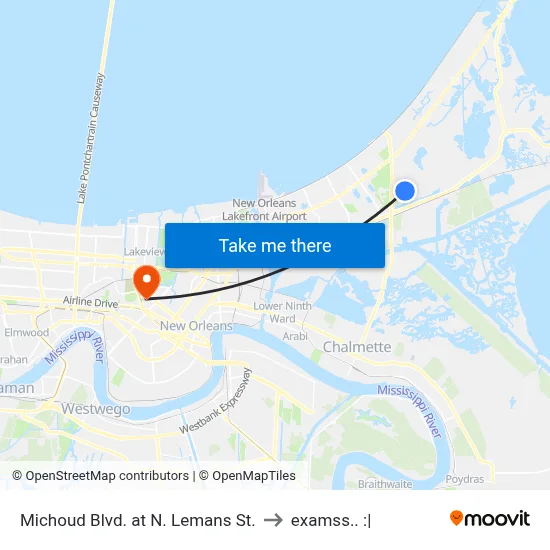 Michoud Blvd. at N. Lemans St. to examss.. :| map