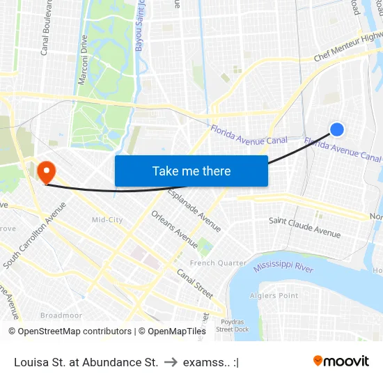 Louisa St. at Abundance St. to examss.. :| map