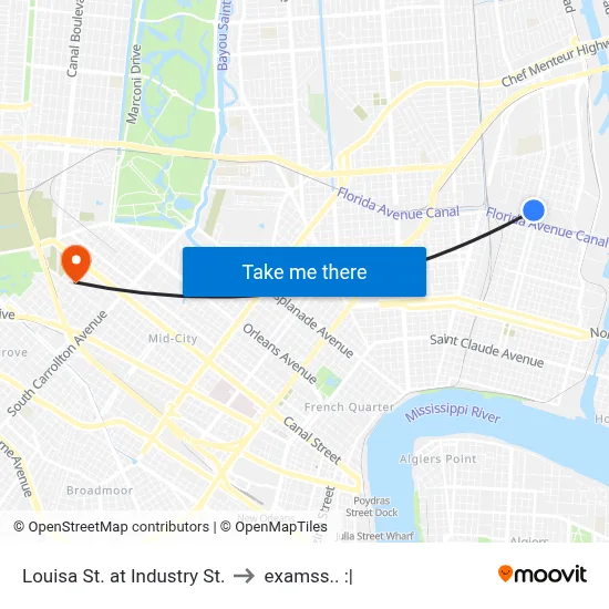 Louisa St. at Industry St. to examss.. :| map