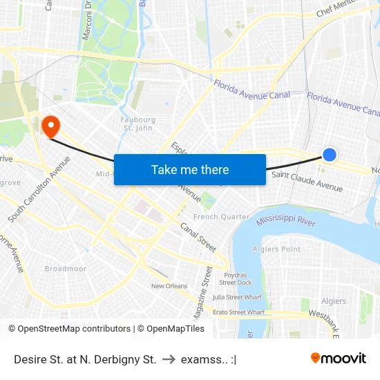 Desire St. at N. Derbigny St. to examss.. :| map