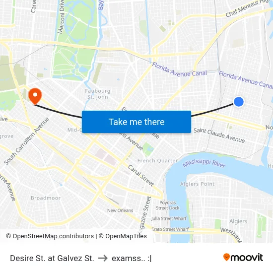 Desire St. at Galvez St. to examss.. :| map