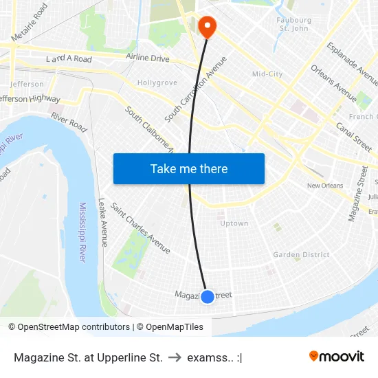 Magazine St. at Upperline St. to examss.. :| map