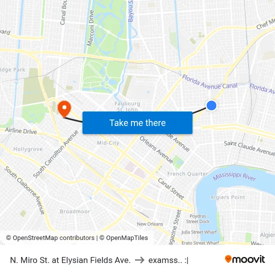 N. Miro St. at Elysian Fields Ave. to examss.. :| map