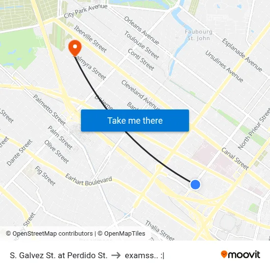 S. Galvez St. at Perdido St. to examss.. :| map