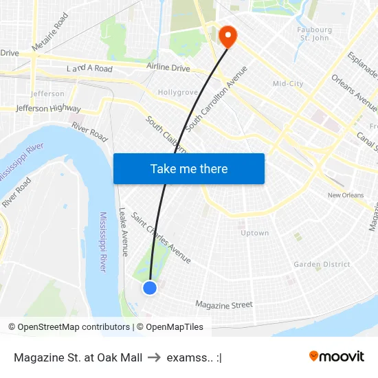 Magazine St. at Oak Mall to examss.. :| map