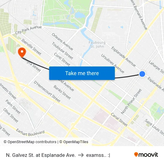 N. Galvez St. at Esplanade Ave. to examss.. :| map
