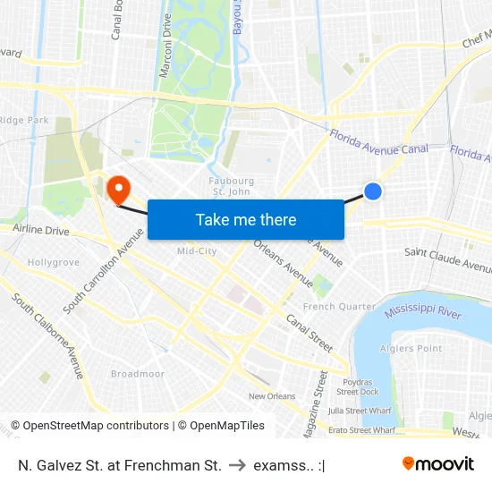 N. Galvez St. at Frenchman St. to examss.. :| map