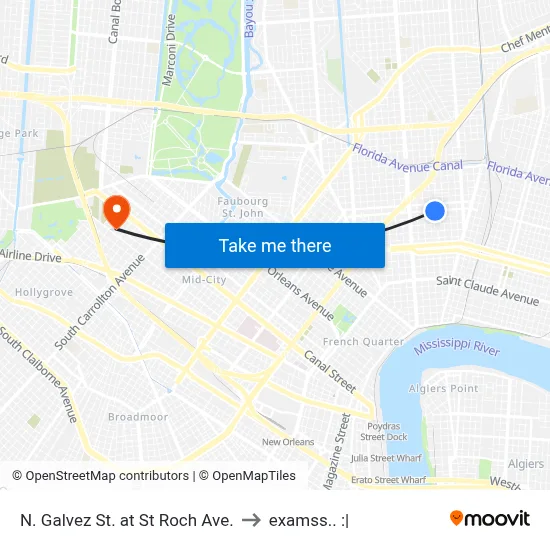 N. Galvez St. at St Roch Ave. to examss.. :| map