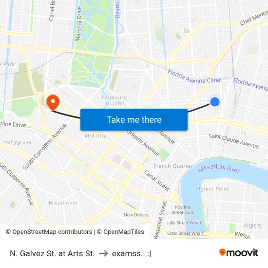 N. Galvez St. at Arts St. to examss.. :| map