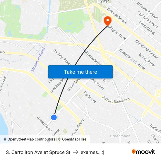 S. Carrollton Ave at Spruce St to examss.. :| map