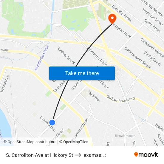 S. Carrollton Ave at Hickory St to examss.. :| map