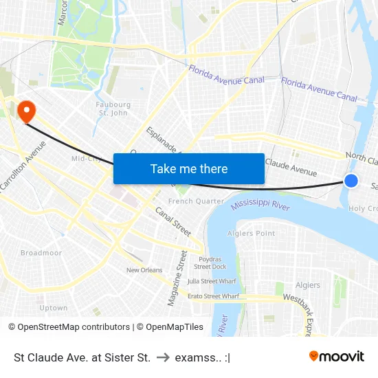 St Claude Ave. at Sister St. to examss.. :| map