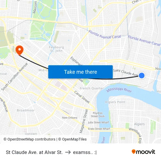 St Claude Ave. at Alvar St. to examss.. :| map