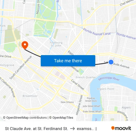 St Claude Ave. at St. Ferdinand St. to examss.. :| map