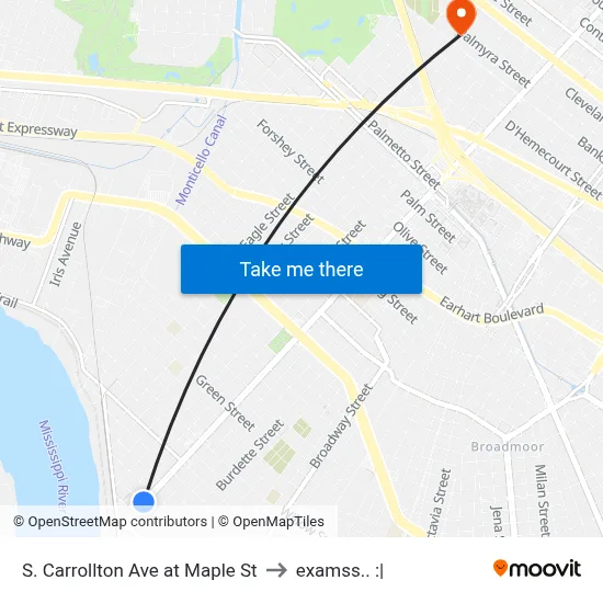 S. Carrollton Ave at Maple St to examss.. :| map