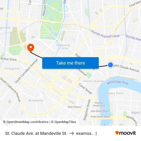 St. Claude Ave. at Mandeville St. to examss.. :| map