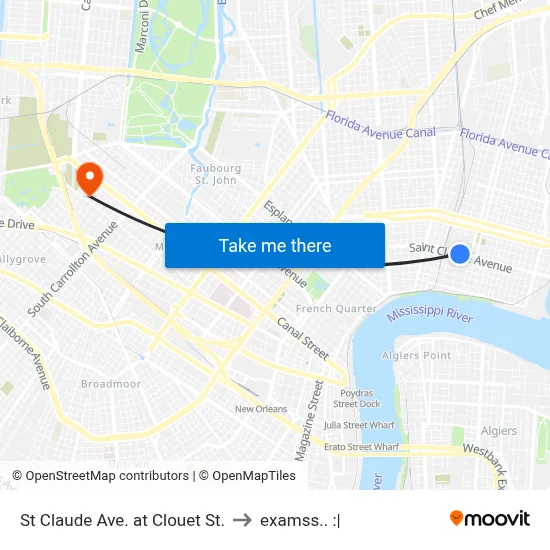 St Claude Ave. at Clouet St. to examss.. :| map