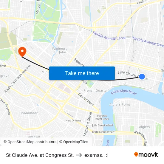 St Claude Ave. at Congress St. to examss.. :| map