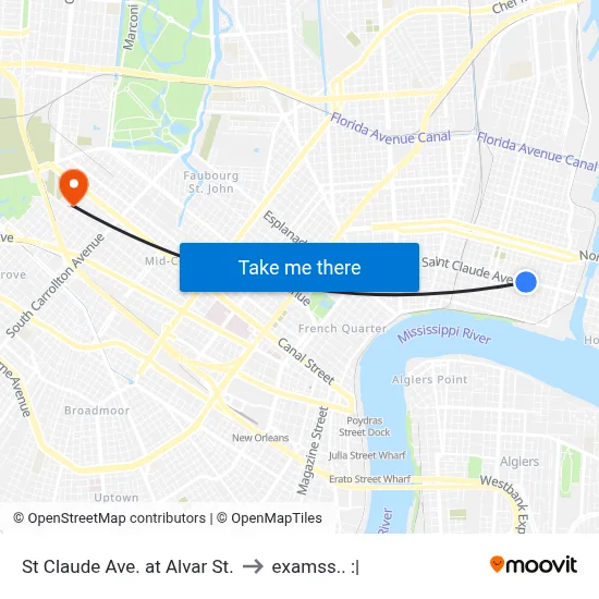 St Claude Ave. at Alvar St. to examss.. :| map
