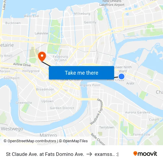 St Claude Ave. at Fats Domino Ave. to examss.. :| map