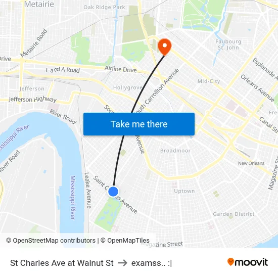 St Charles Ave at Walnut St to examss.. :| map