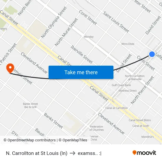 N. Carrollton at St Louis (In) to examss.. :| map