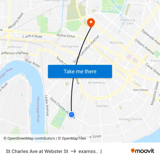 St Charles Ave at Webster St to examss.. :| map